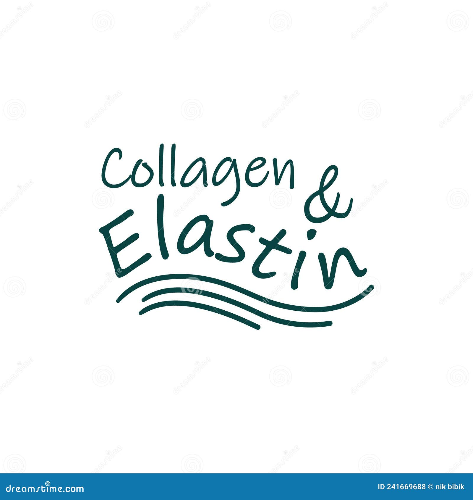 collagen and elastin ingredient sticker for cosmetic