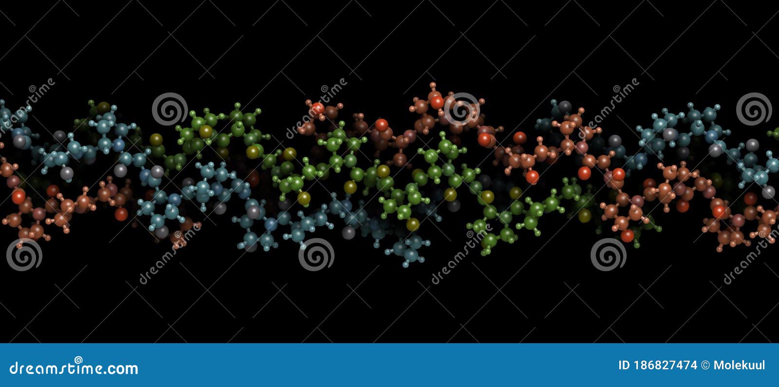 Collagen Model Protein, Chemical Structure. Essential Component of Skin, Bone, Hair, Connective