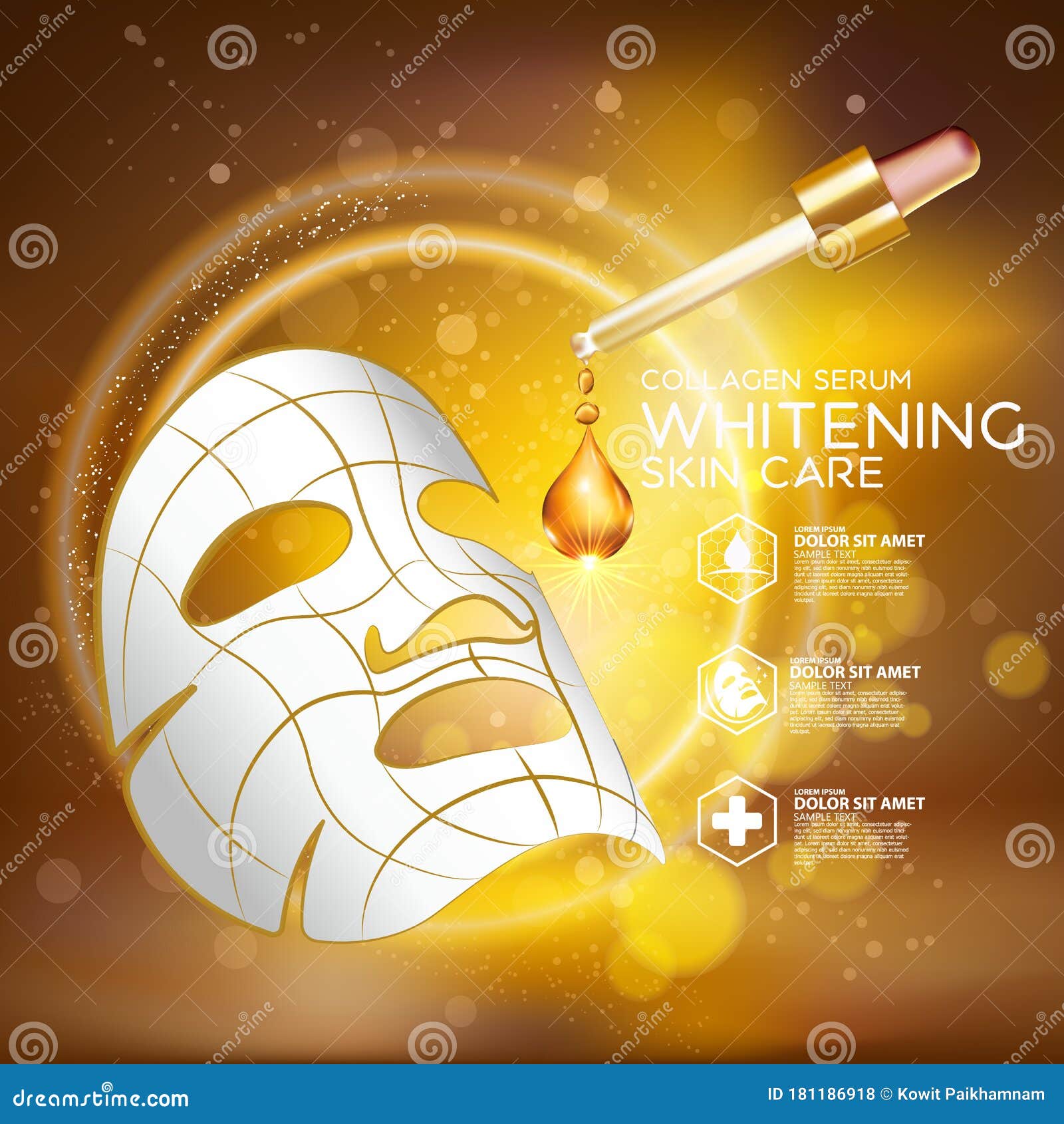Collagen Serum Skin Care Cosmetic Stock Vector Illustration Of Clear Packaging