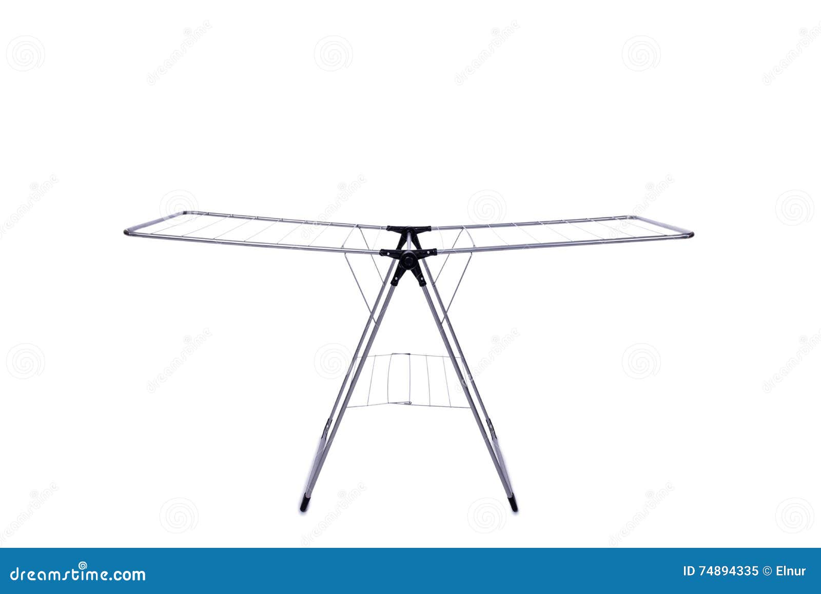 The Collapsible Clotheshorse Isolated on the White Background Stock