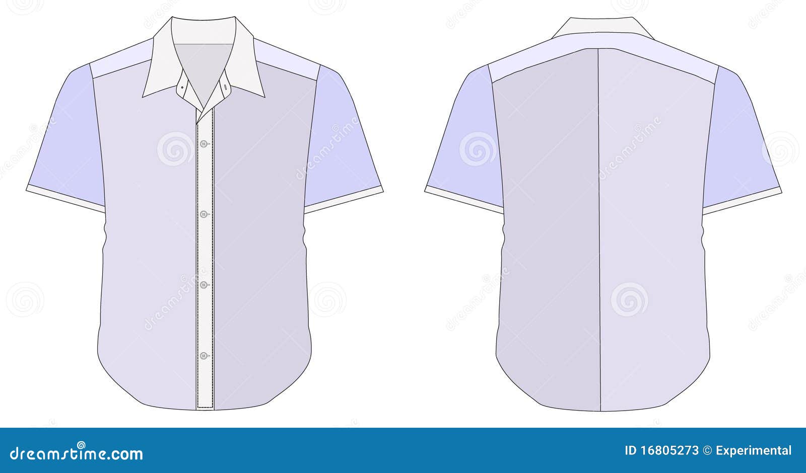 Collar Dress Shirt in Blue Color Tones Stock Vector - Illustration of ...
