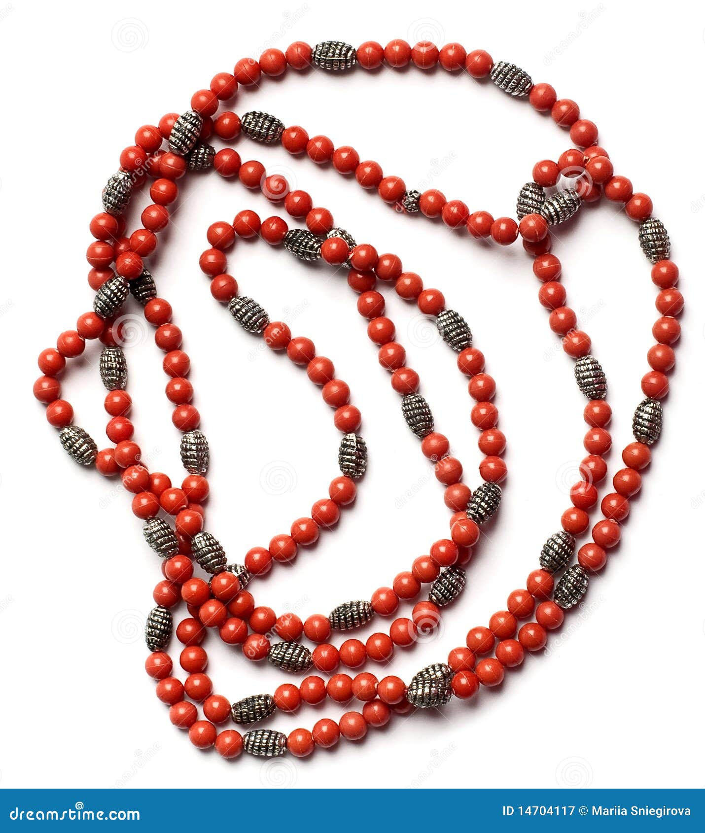 Collares Indios Del Coral Rojo Imagen de archivo Imagen de corchete, blanco: 14704117