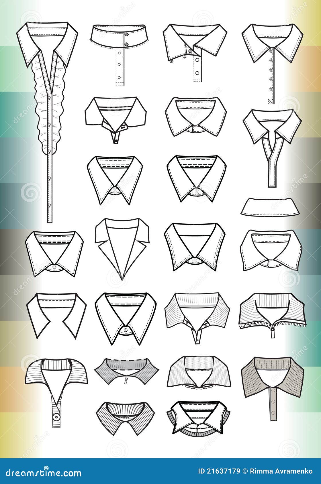 Set OF FEMALE COLLARS. WITH TITLES. FLAT DESIGN, GRAPHICS, Collection ...