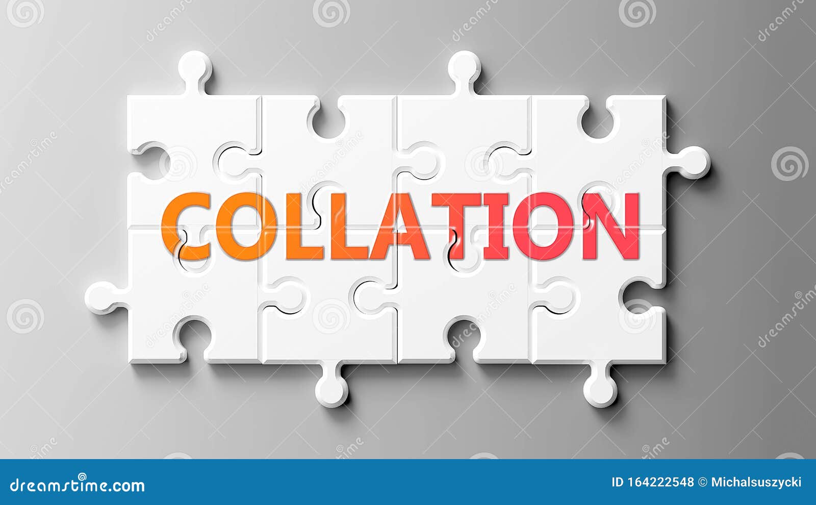 collation complex like a puzzle - pictured as word collation on a puzzle pieces to show that collation can be difficult and needs