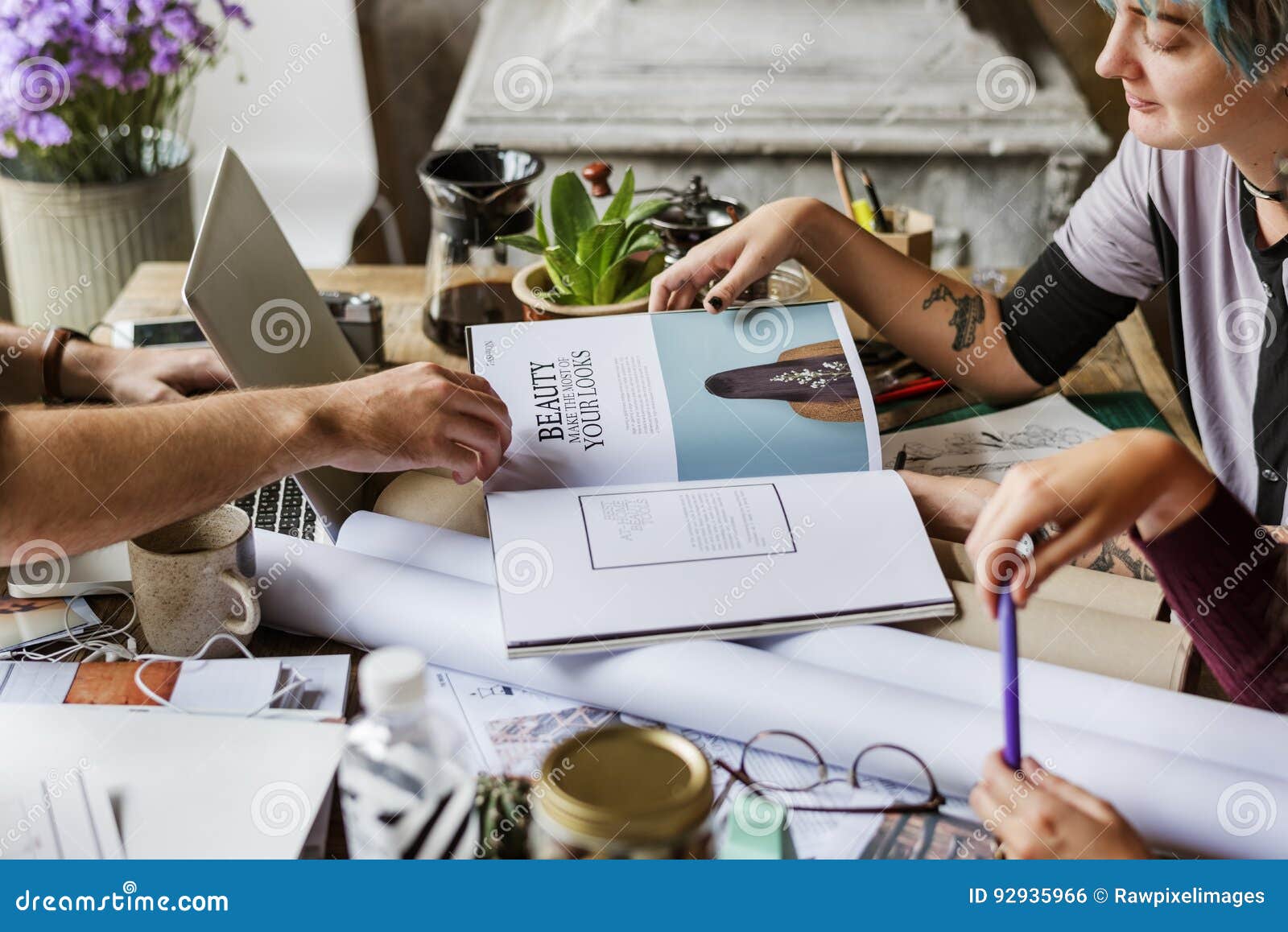 Colleagues Exchanging Opinion Ideas Working Stock Photo Image of