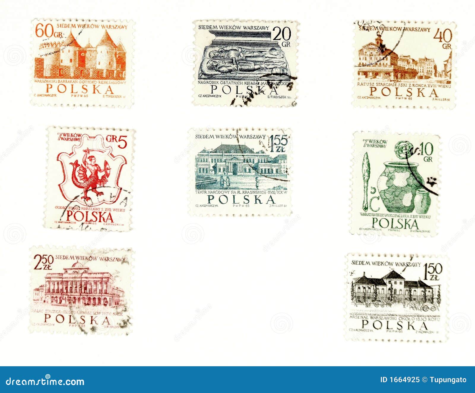 collectible postage stamps from poland