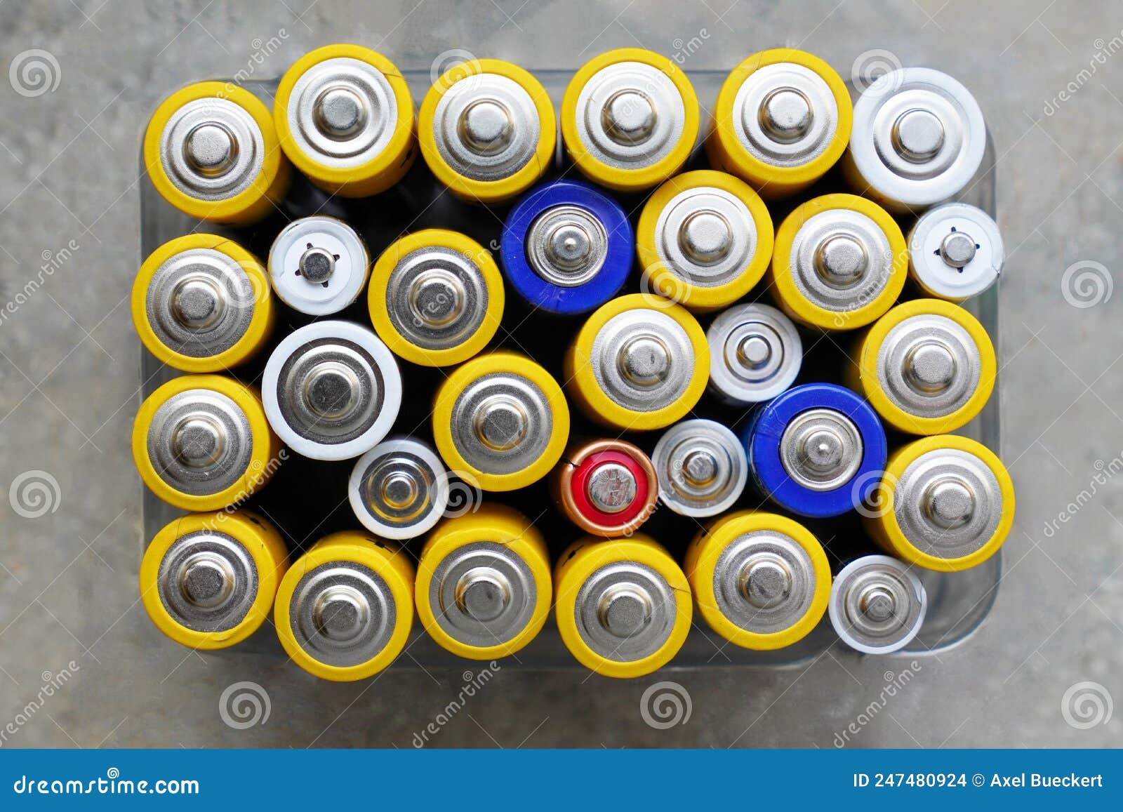 Collecting Used Alkaline Batteries for Recycling Stock Photo Image of