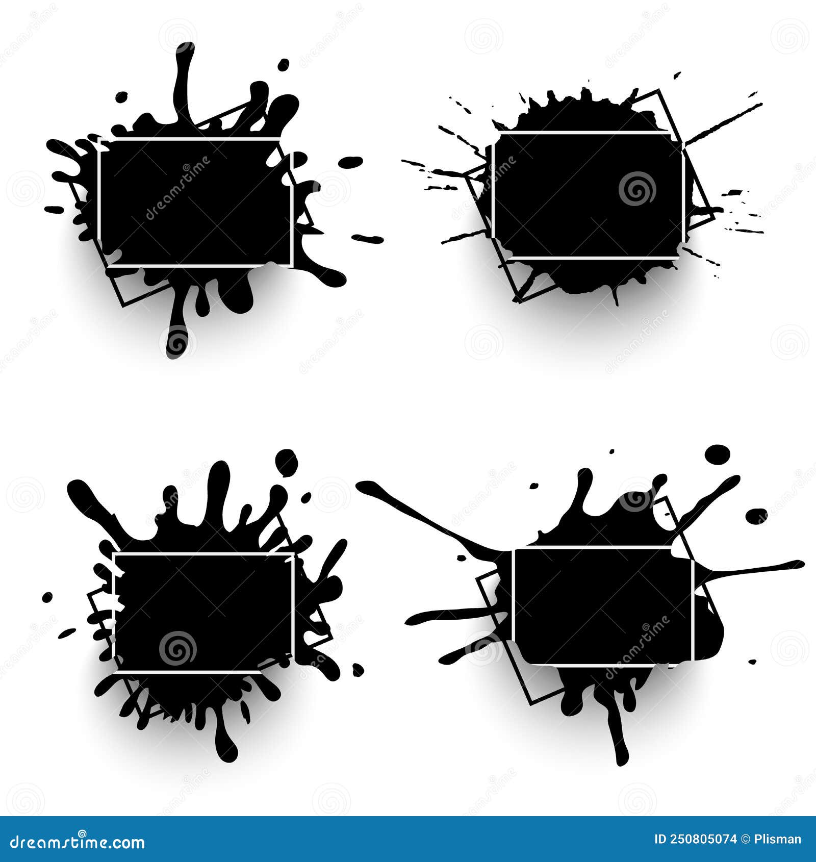 Collection of Abstract Banners As Black Spot Design Stock Vector