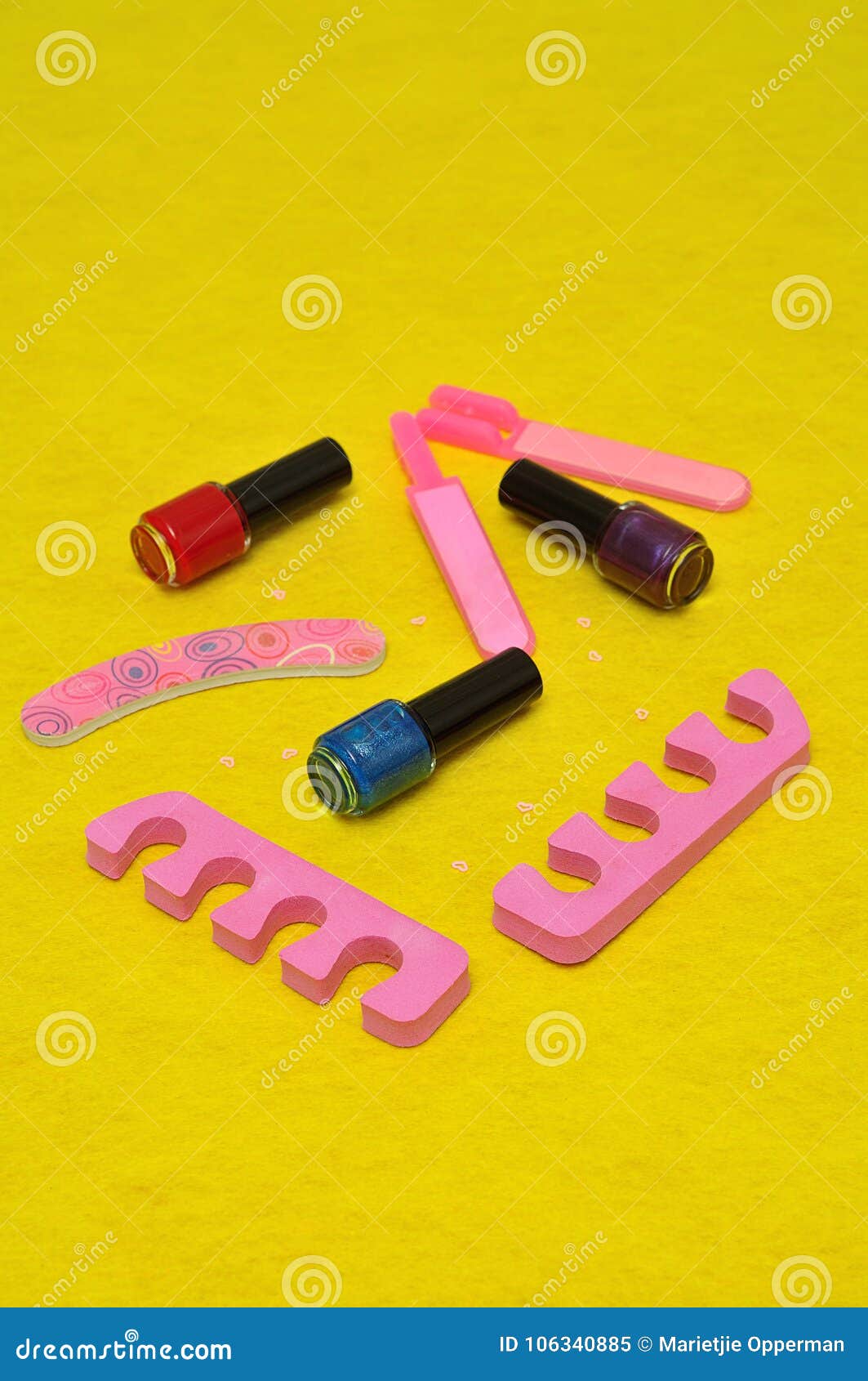 A Collection of Accessories Needed for a Manicure or Pedicure Stock