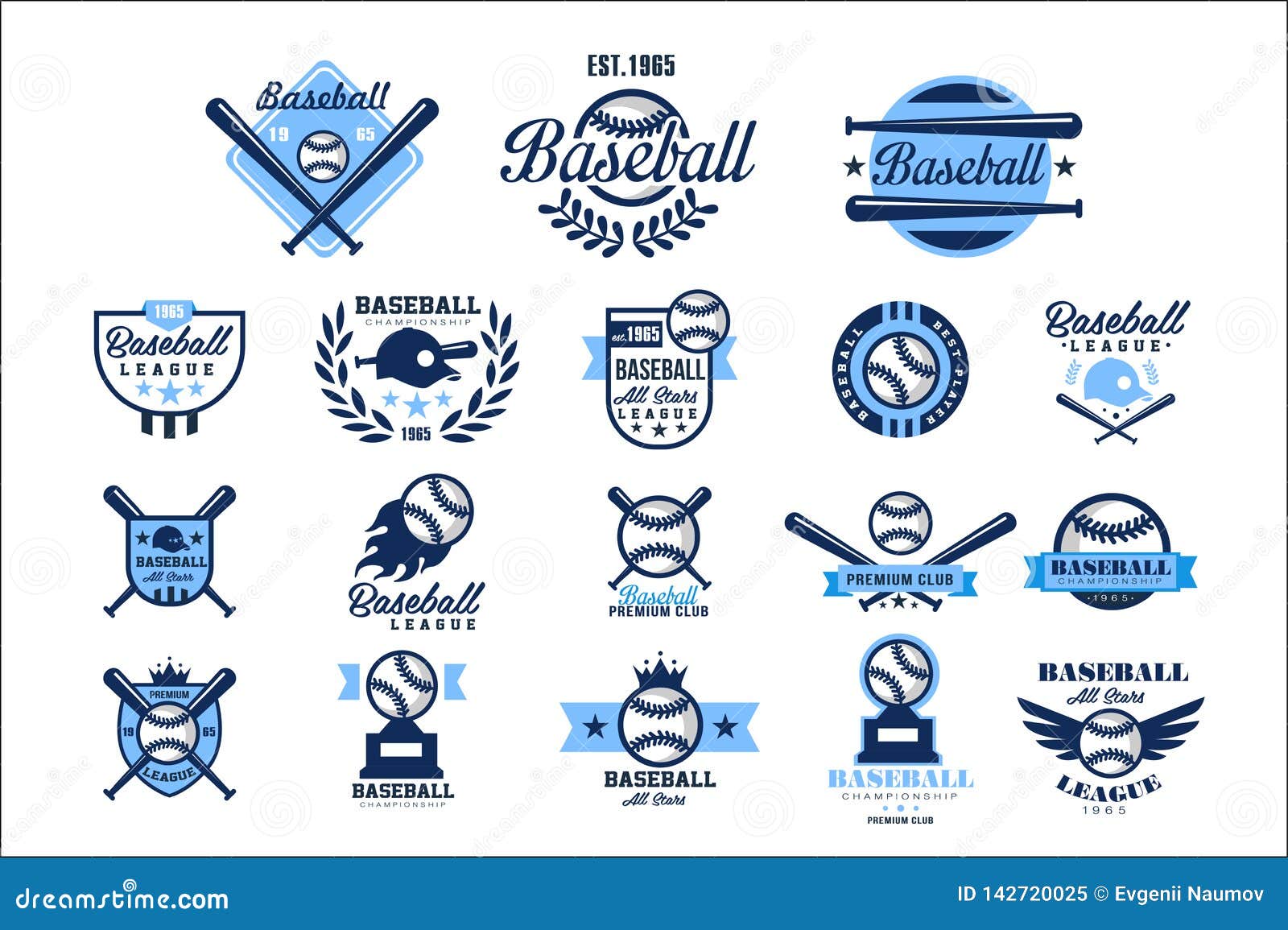 Baseball championship all star badge logo emblem Vector Image
