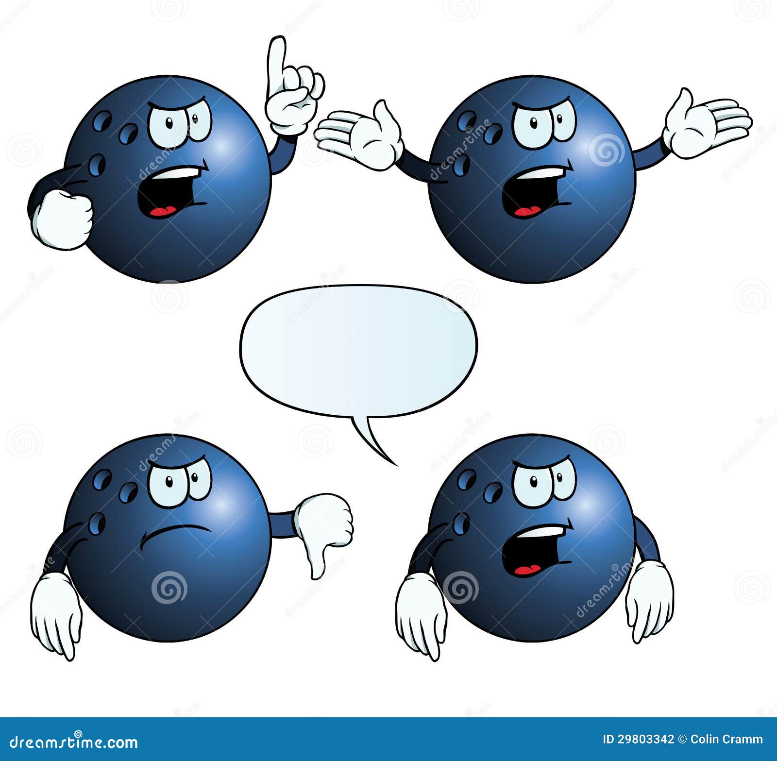Angry bowling ball set stock vector. Illustration of displeased 29803342