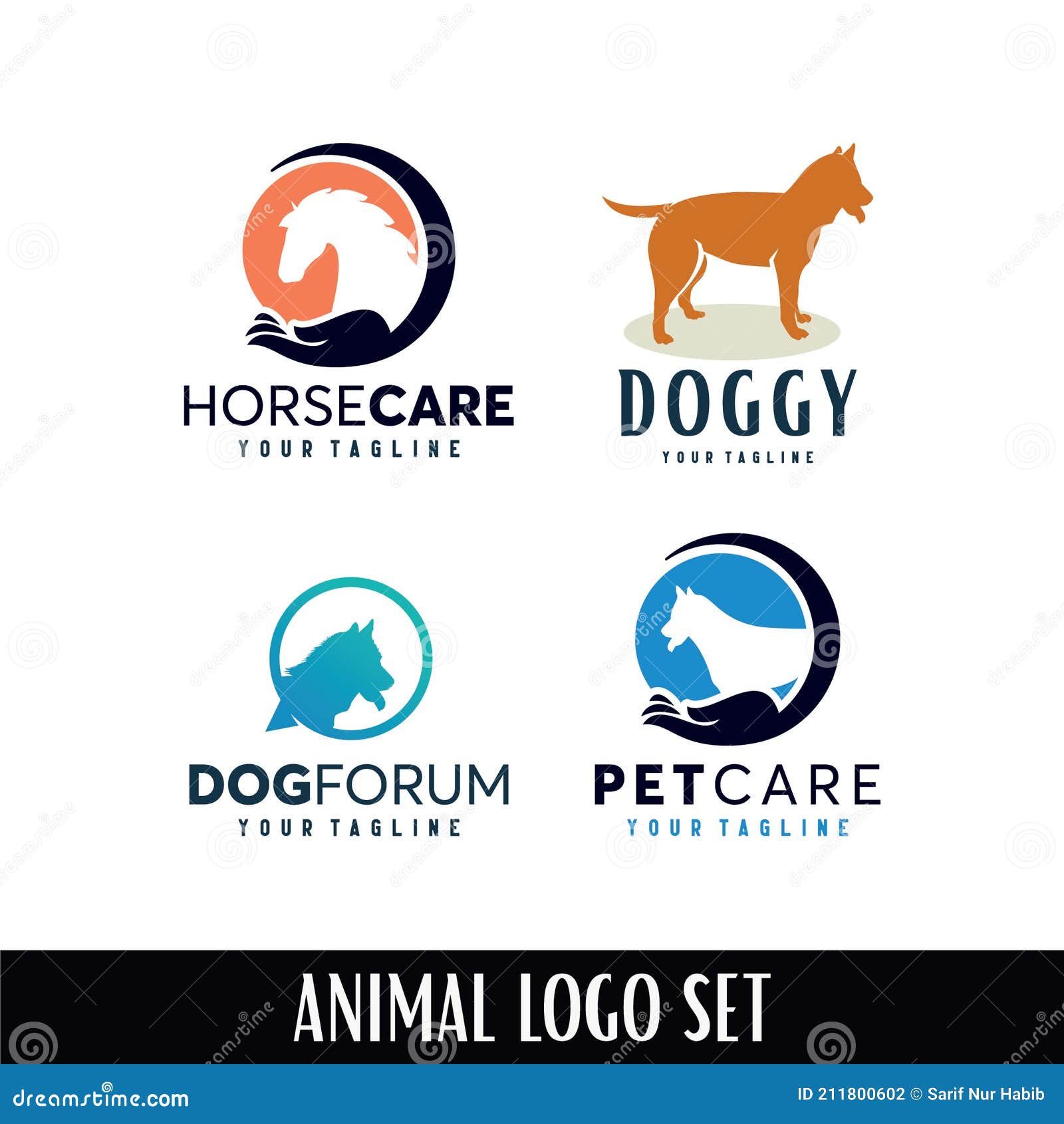 Collection of Animal Care Logo Design Template Stock Vector - Illustration  of logo, background: 211800602
