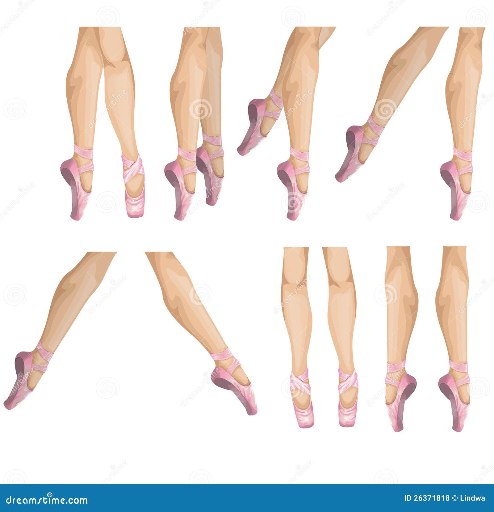 Collection of Ballet Slippers Stock Vector Illustration of ribbon