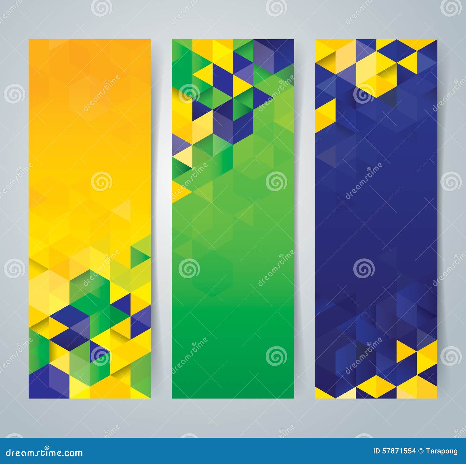 Collection Banner Design, Brazil Flag Color Background 