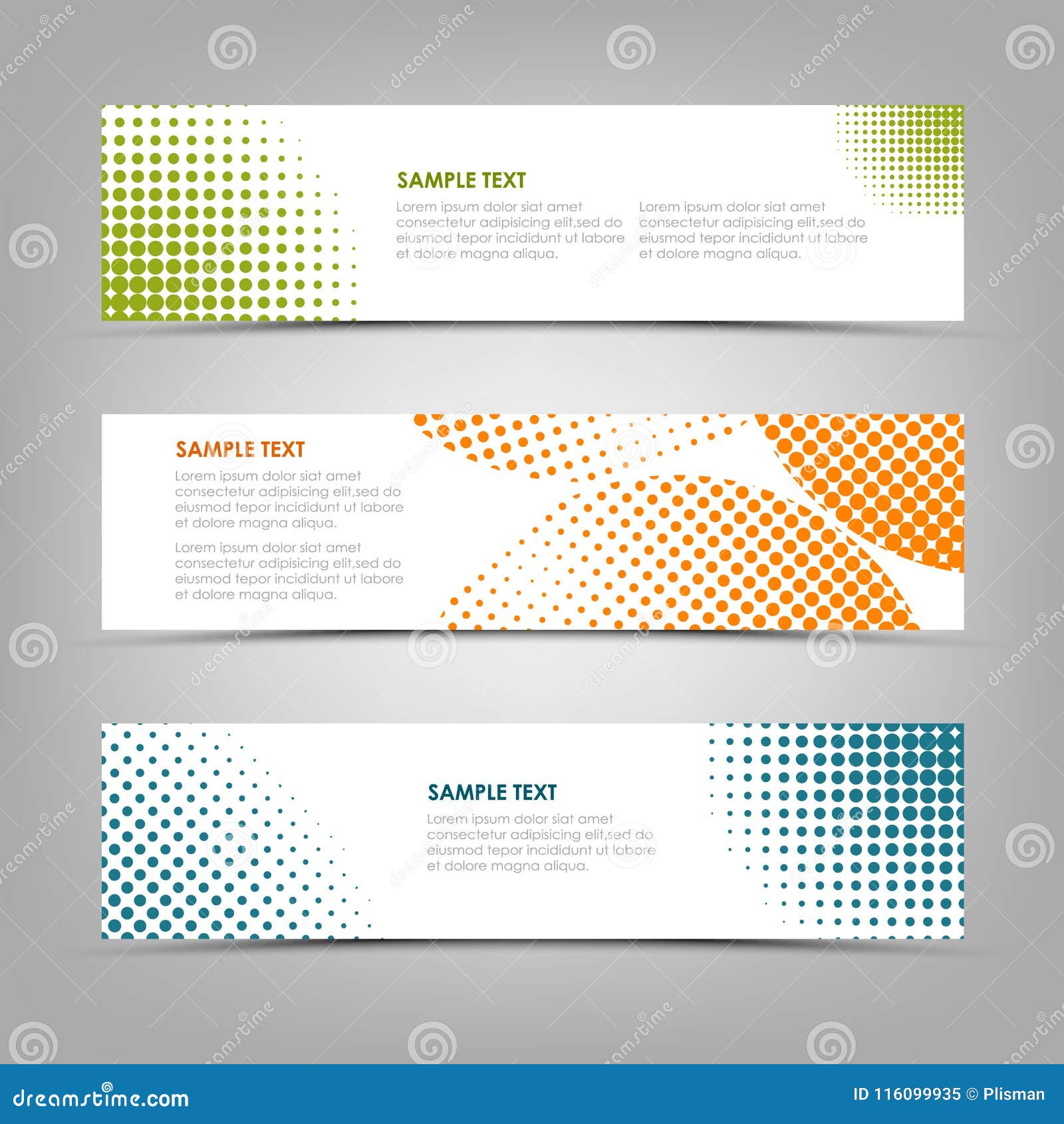 collection banners with color abstract halfone pattern