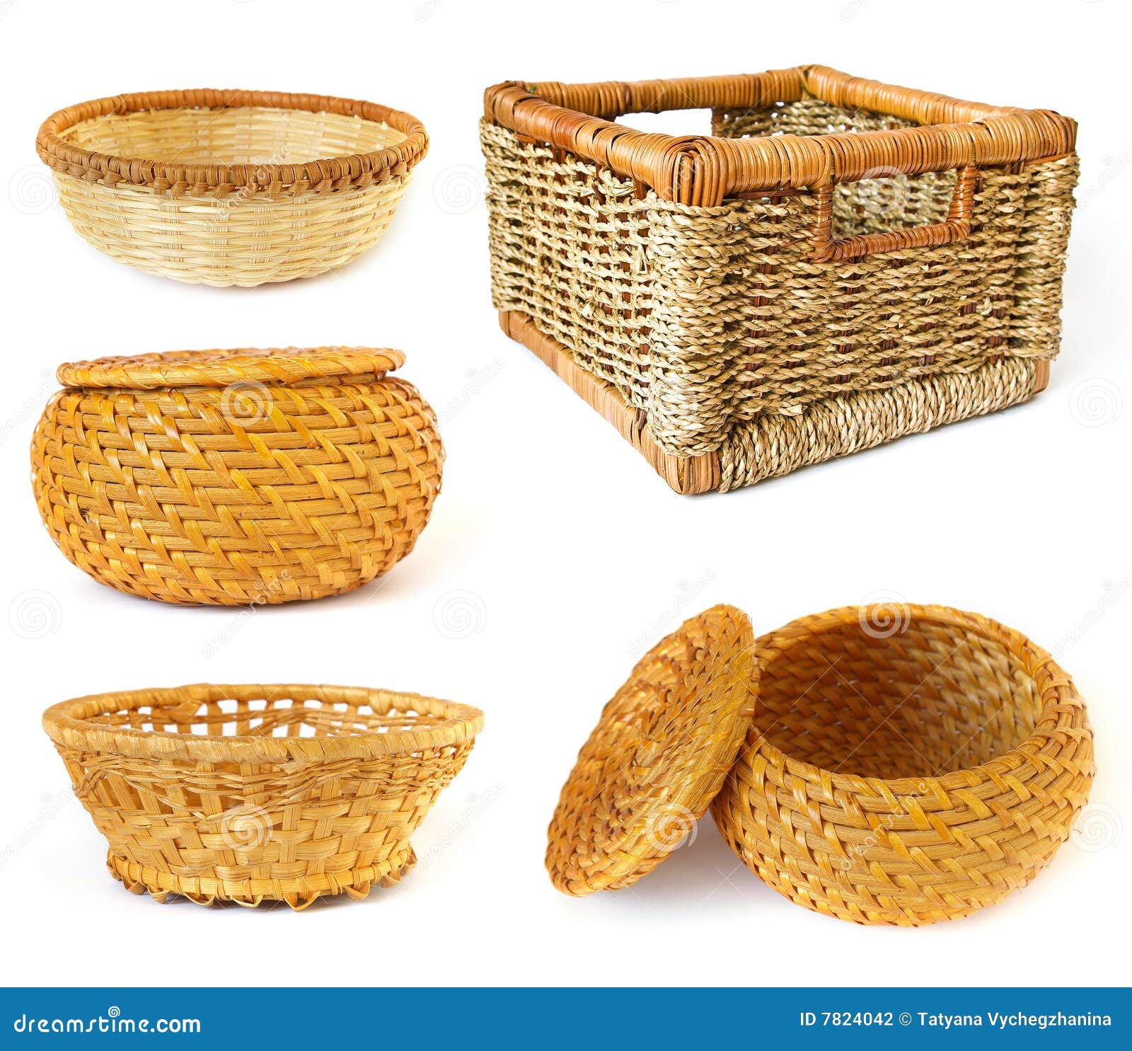 Collection of baskets stock photo. Image of white, background 7824042