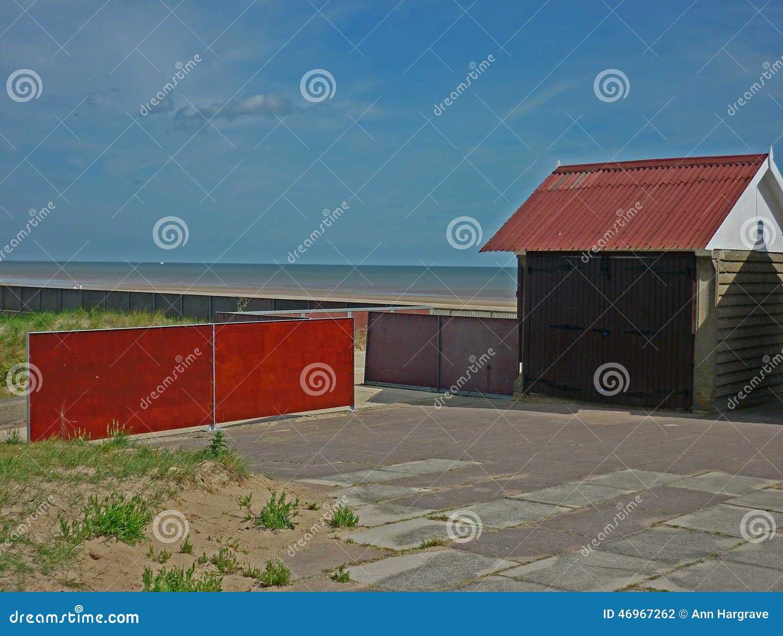 A Collection of Beach Huts, Sutton on Sea. Stock Photo Image of huts