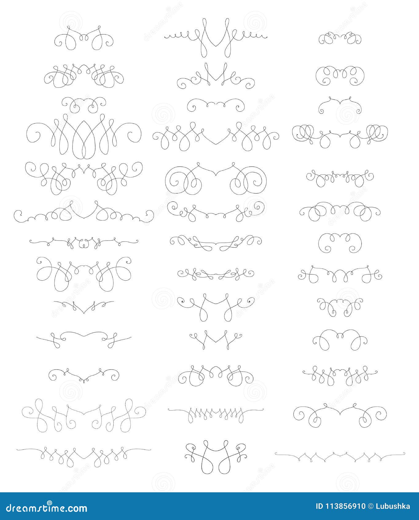 Collection of Beautiful Dividers Stock Vector Illustration of foliate