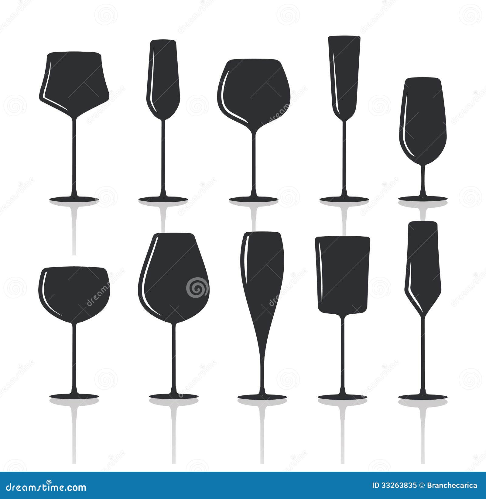 Download Collection Of Black Wine Glasses Silhouettes T Stock ...