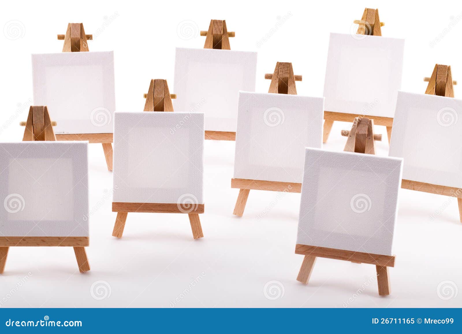 A Collection of Blank Canvases on Easels Stock Image Image of class