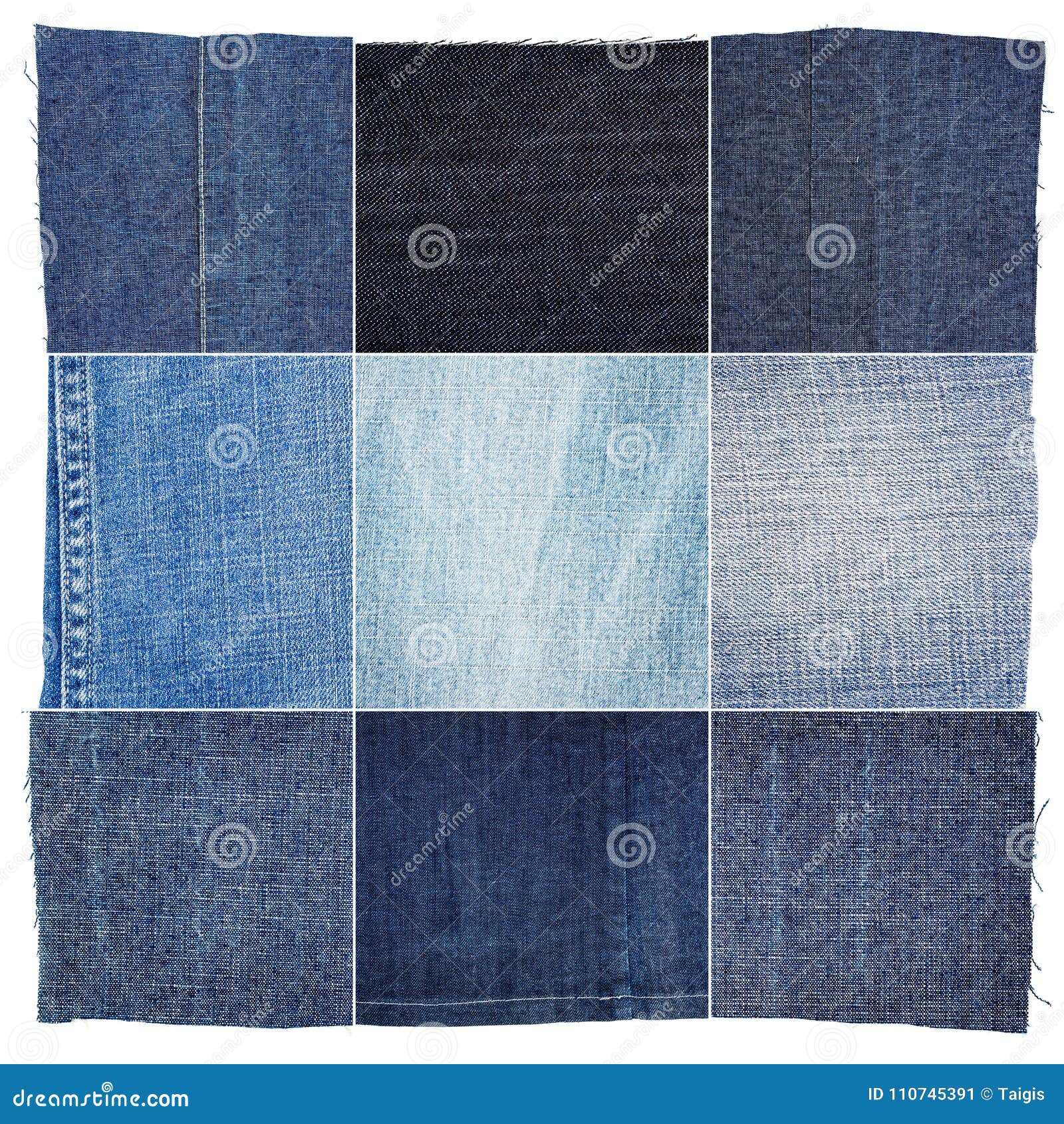 Collection of Blue Jeans Fabric Textures Stock Image - Image of pleated ...
