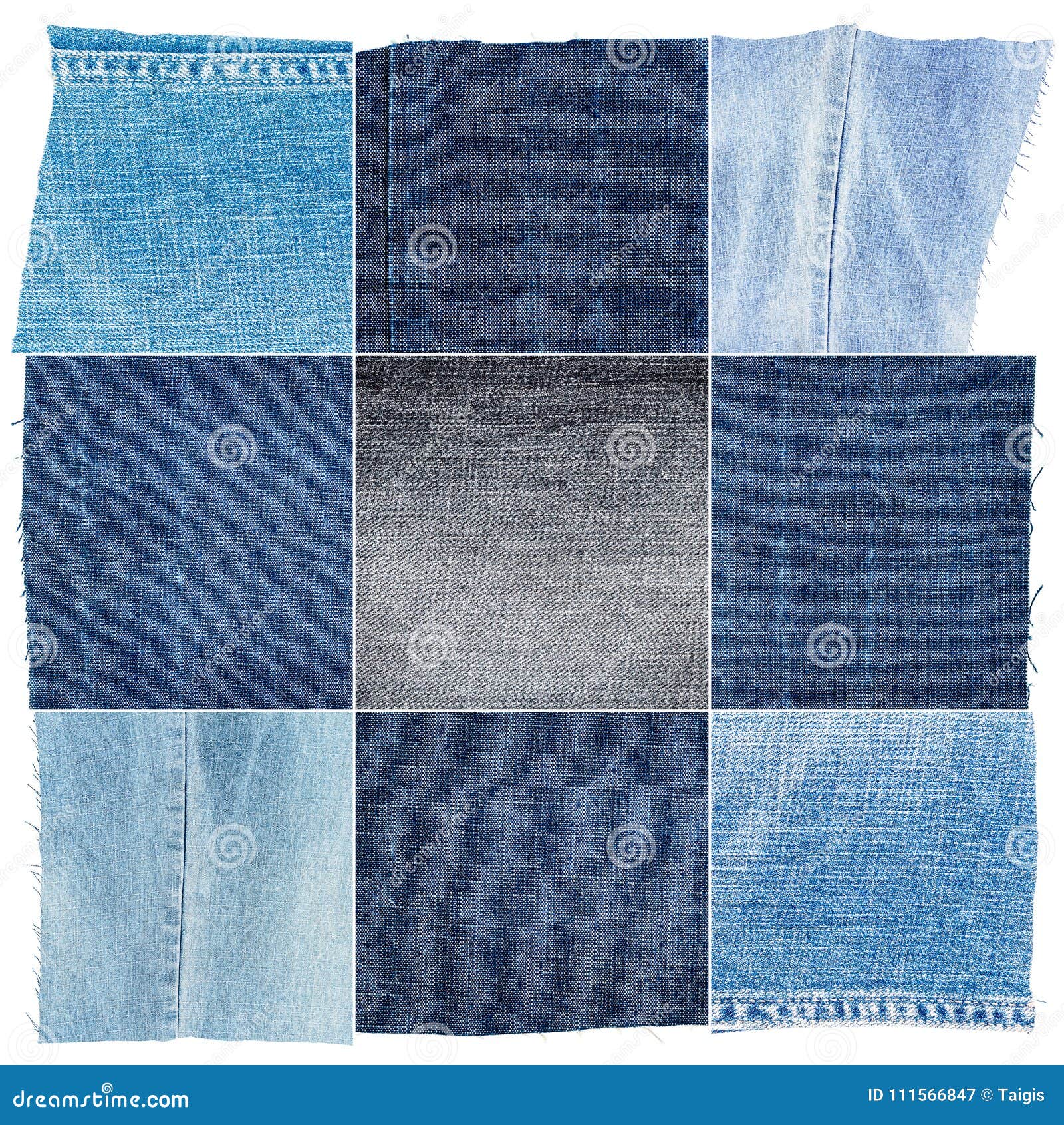 Collection of Blue Jeans Fabric Textures Stock Image - Image of detail ...