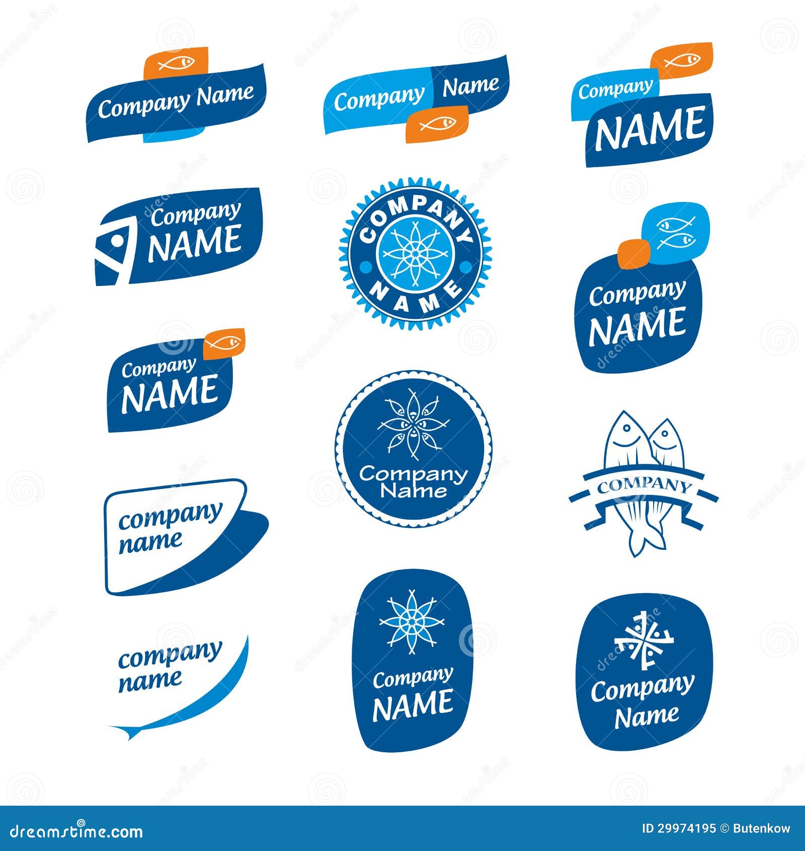 Logo frozen seafood stock vector. Illustration of graphics 29974195