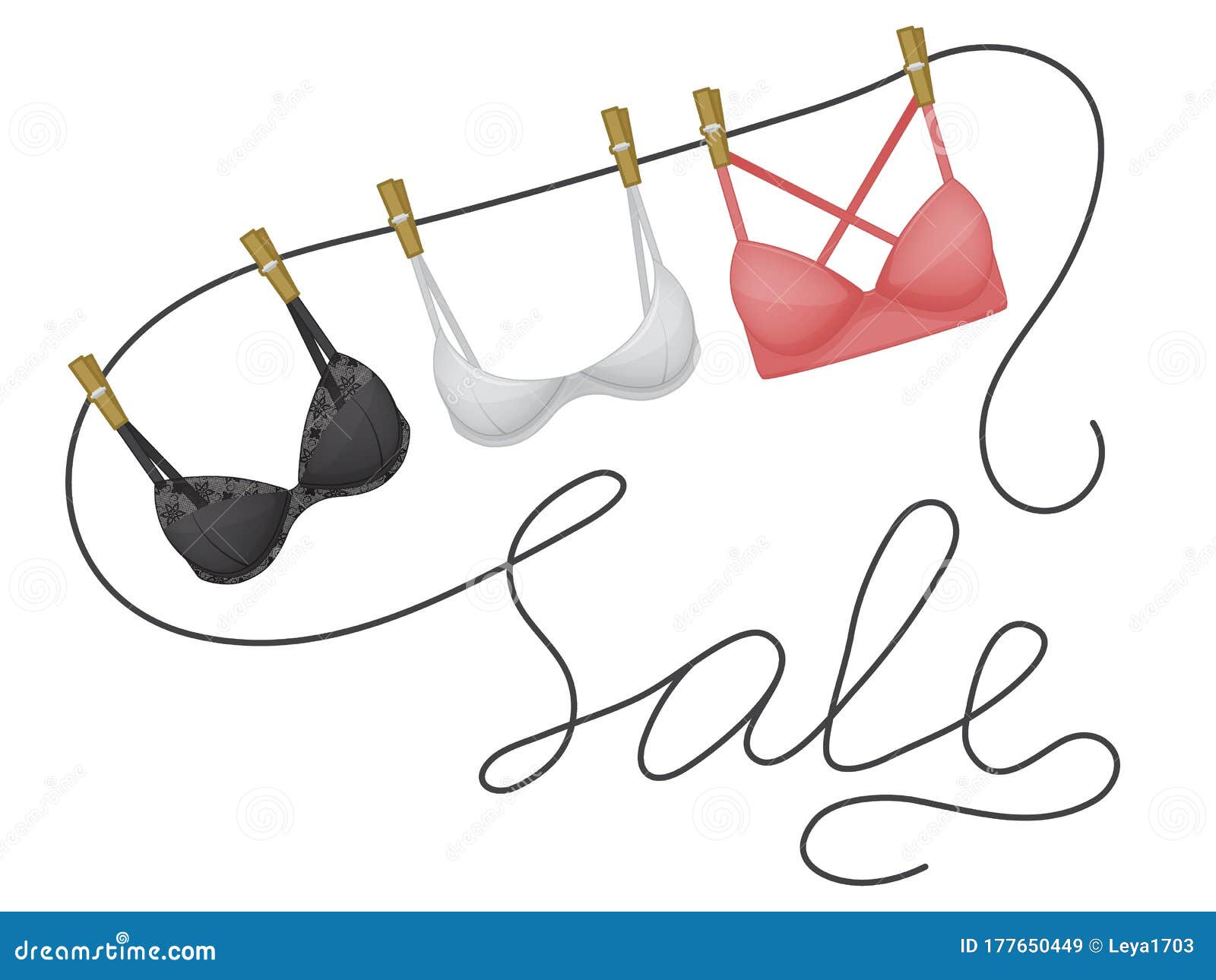 Collection of Bras. Womens Underwear Sale Stock Vector - Illustration of  collection, flat: 177650449