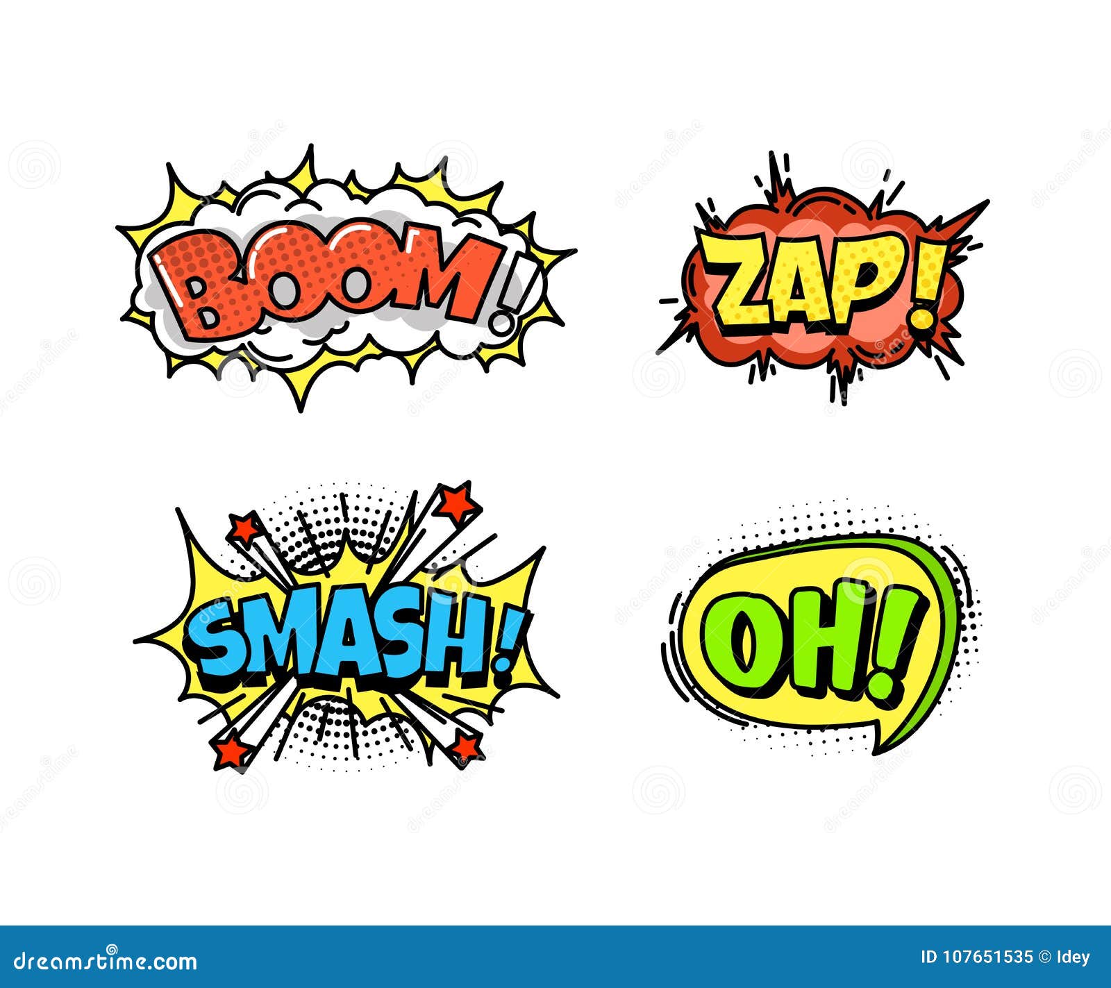Collection of Bright, Colorful, Multi-colored Speech Bubbles, with Text ...