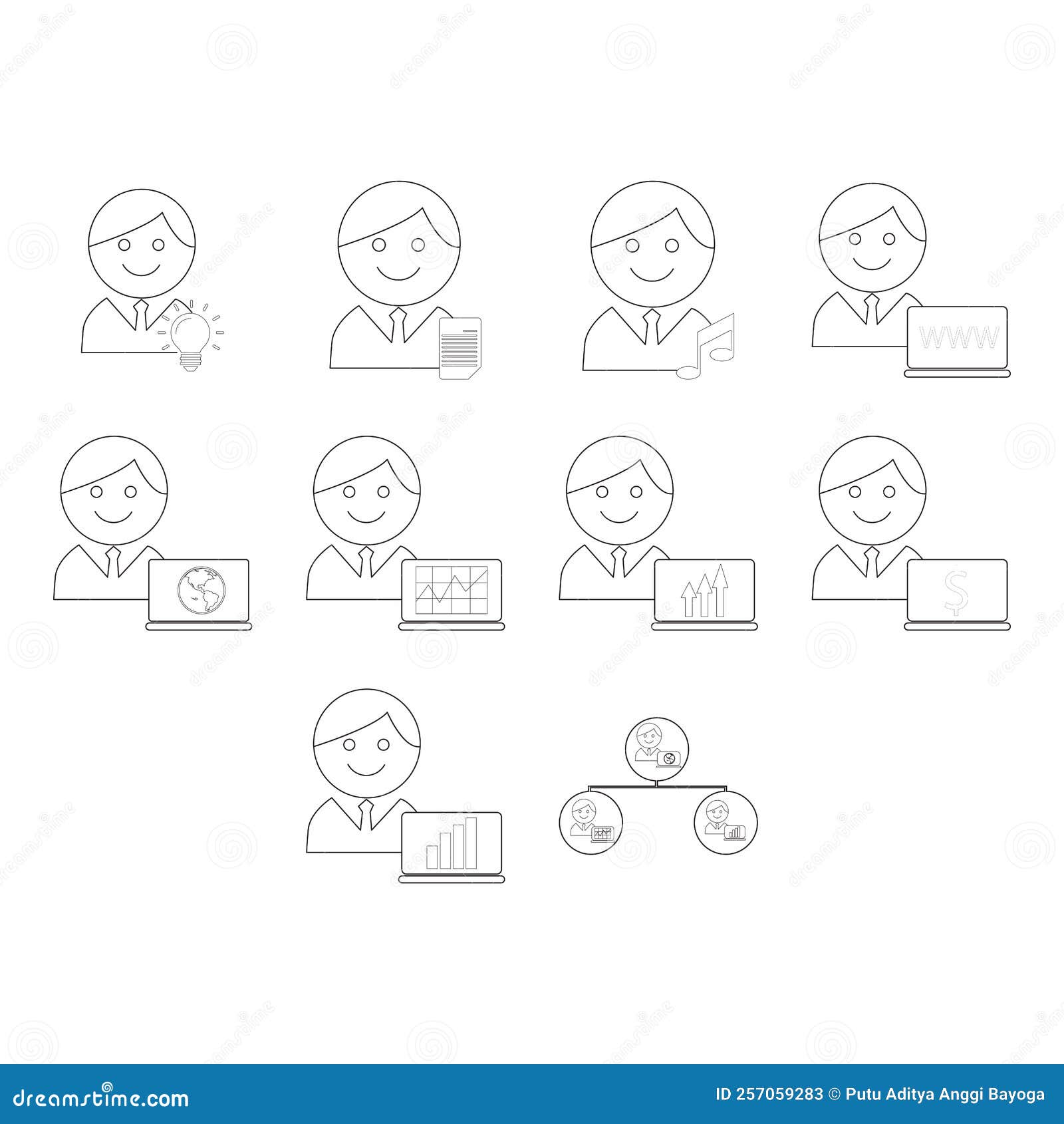 business people icon set