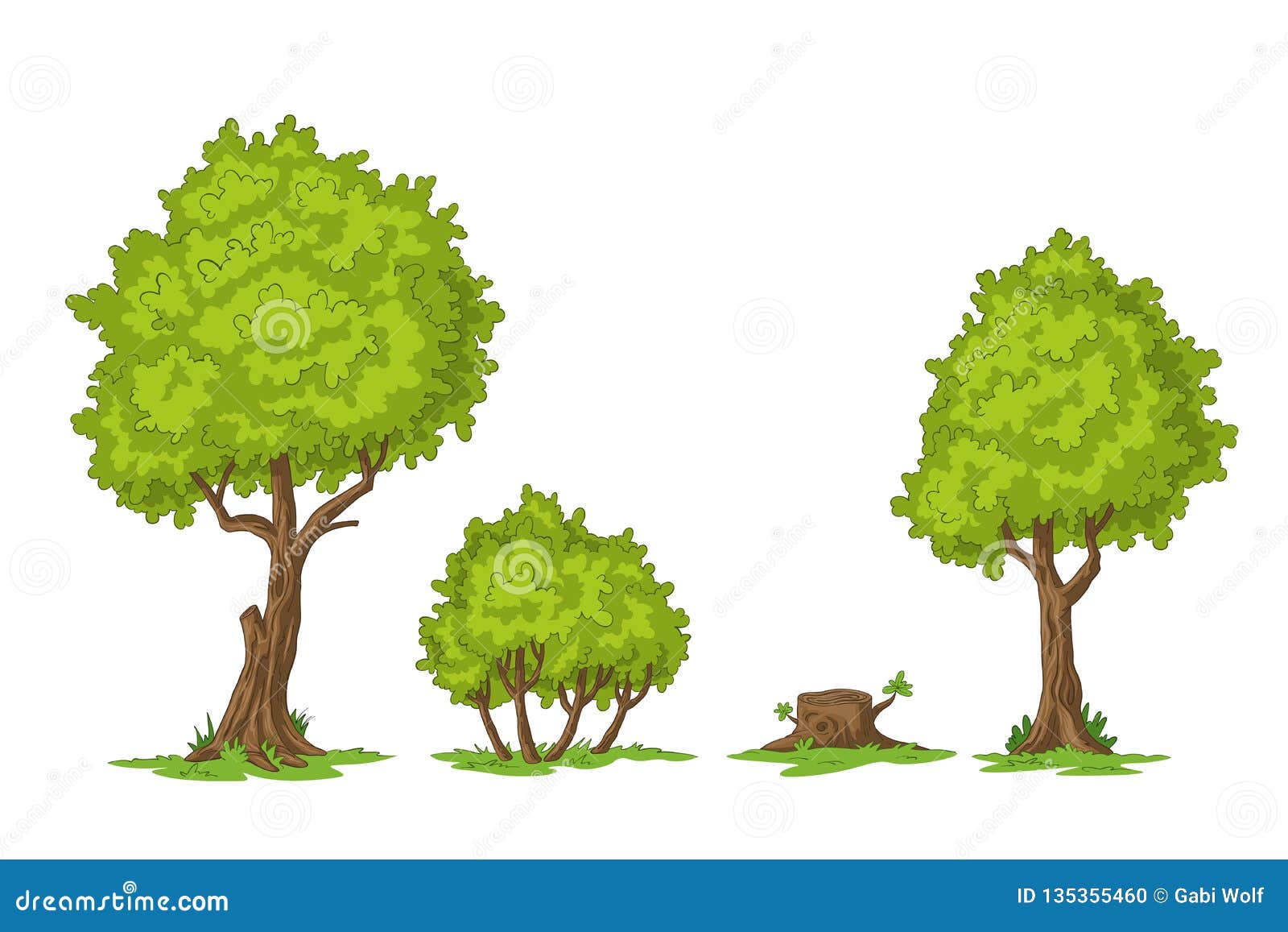 Collection of Cartoon Trees Stock Vector - Illustration of comic,  collection: 135355460