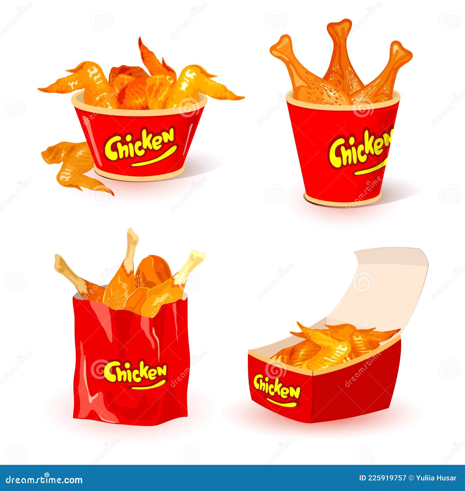 Cartoon Set of Chicken Fastfood Stock Vector - Illustration of poultry, wings: 225919757 Cartoon Set of Chicken Fastfood Stock Vector - Illustration of poultry, wings: 225919757