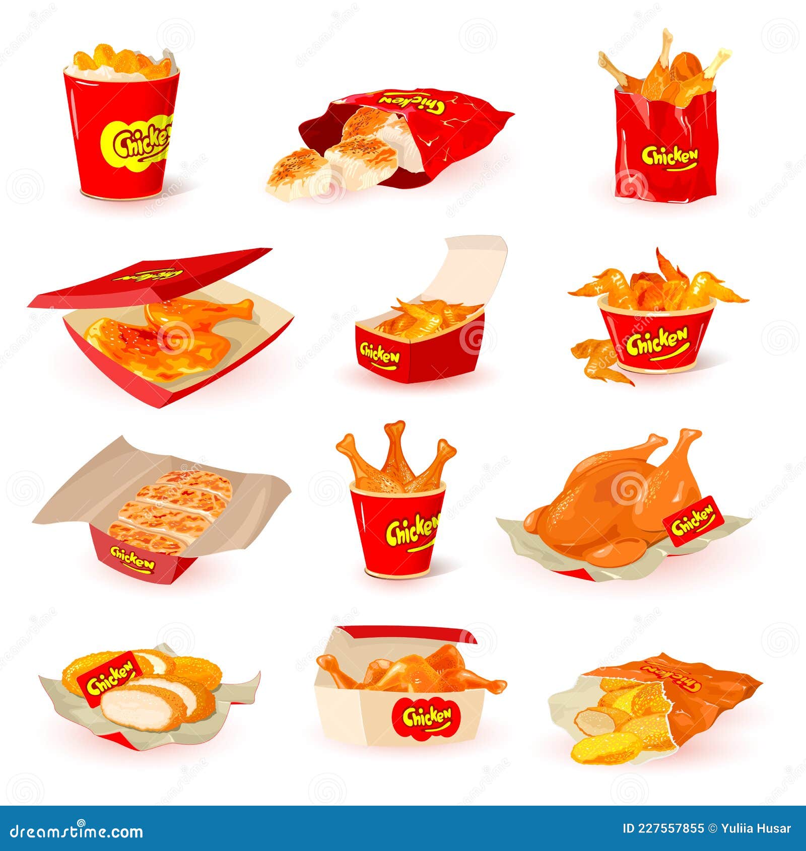 Cartoon Set of Chicken Fastfood Stock Vector - Illustration of lunch, fried: 227557855 Cartoon Set of Chicken Fastfood Stock Vector - Illustration of lunch, fried: 227557855