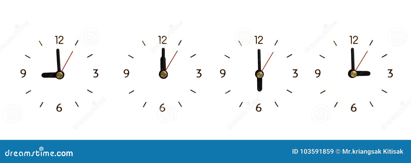 Collection the Clock without Numbers Isolated Stock Illustration