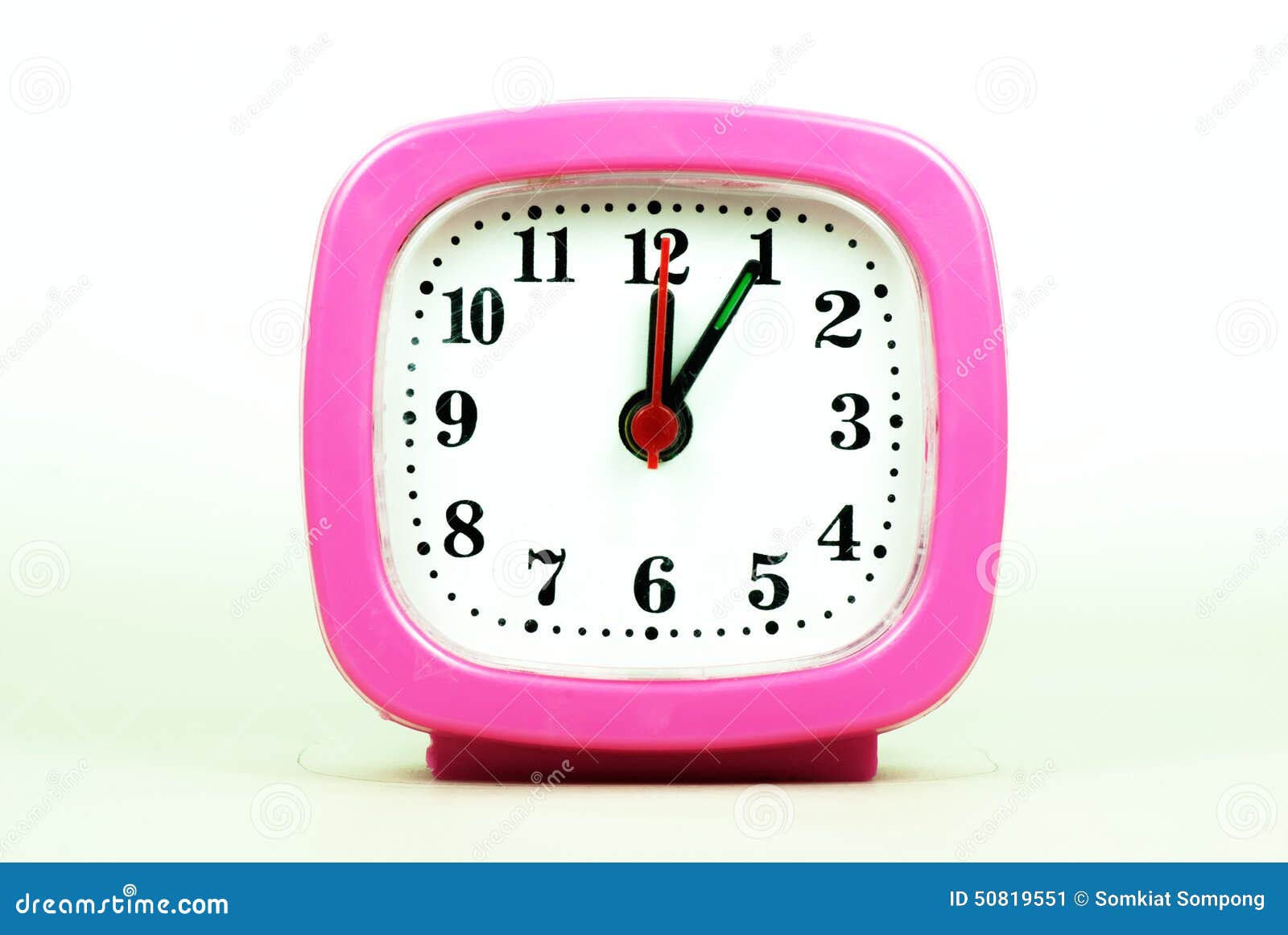 Collection Of Clock From 12:00 To 1:00 AM And PM Isolated In Whi Stock