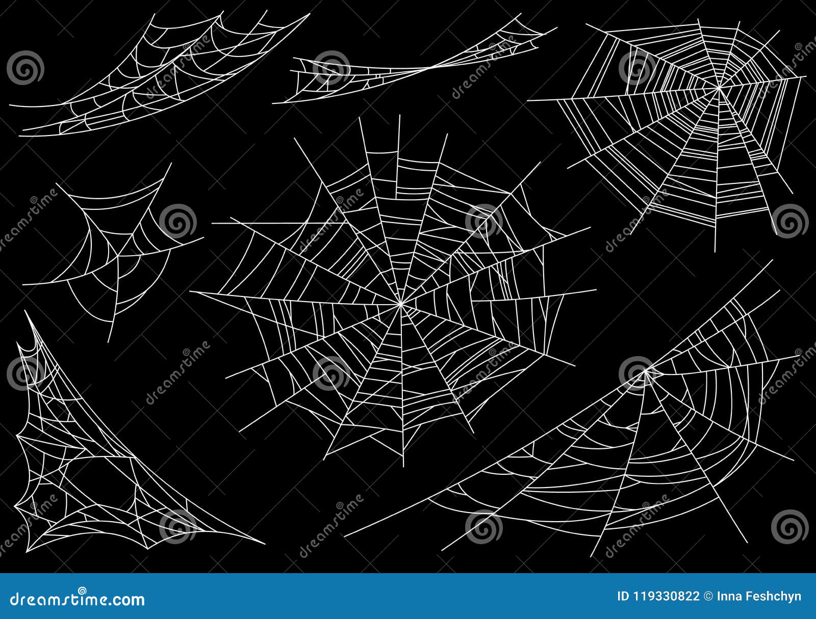 collection of cobweb,  on black, transparent background. spiderweb for halloween . spider web s