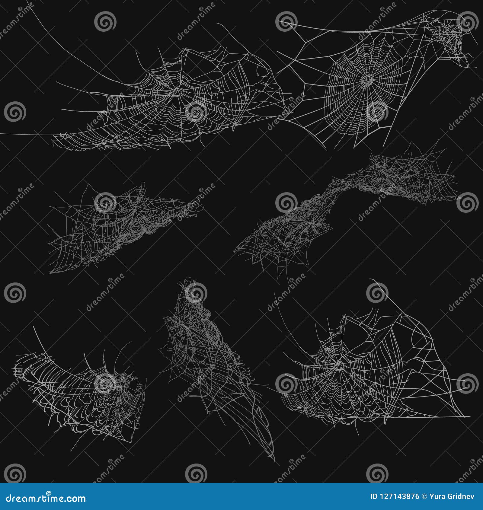collection of cobweb,  on black, transparent background. spiderweb for halloween . spider web s,spooky, scary