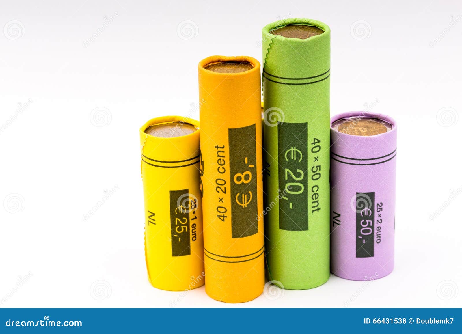 Collection of Coin Rolls (euro) Stock Photo Image of closeup, change