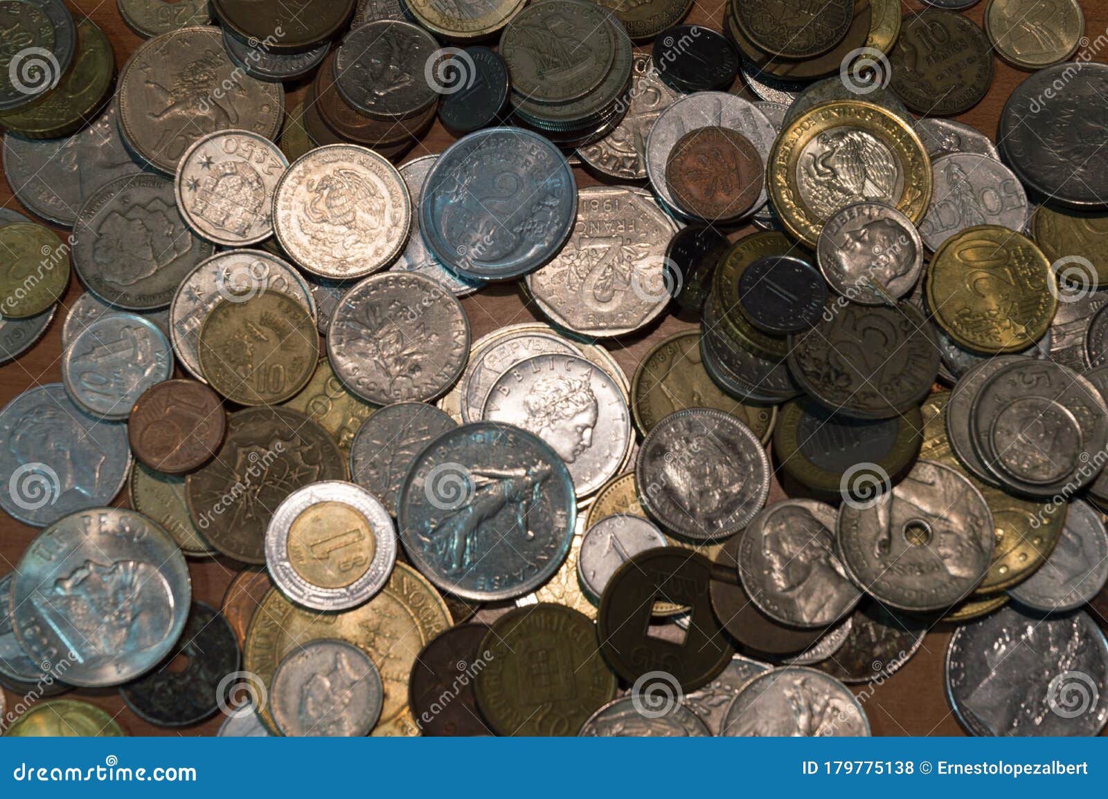 collection of coins from various countries