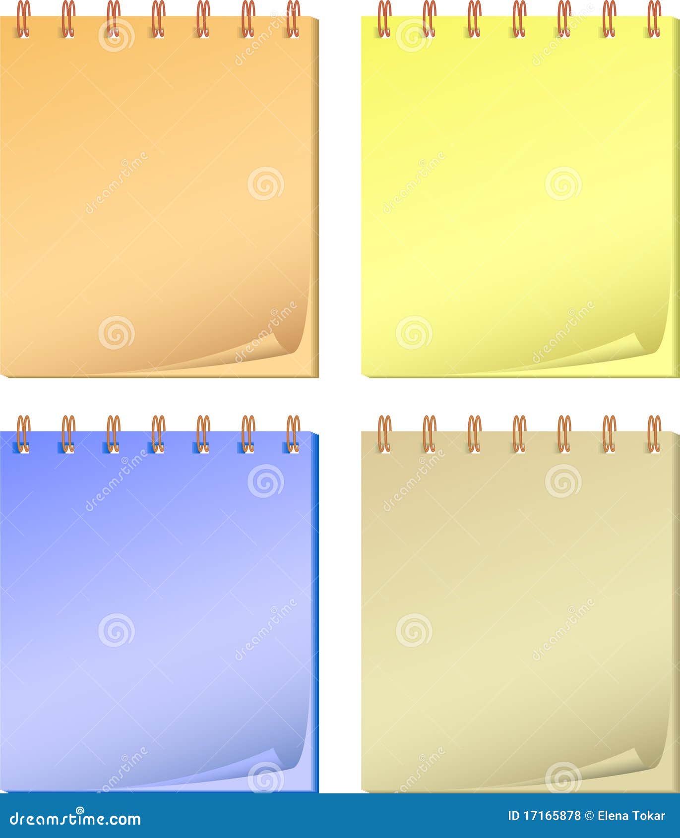 Collection color notepads. stock vector. Illustration of vector 17165878