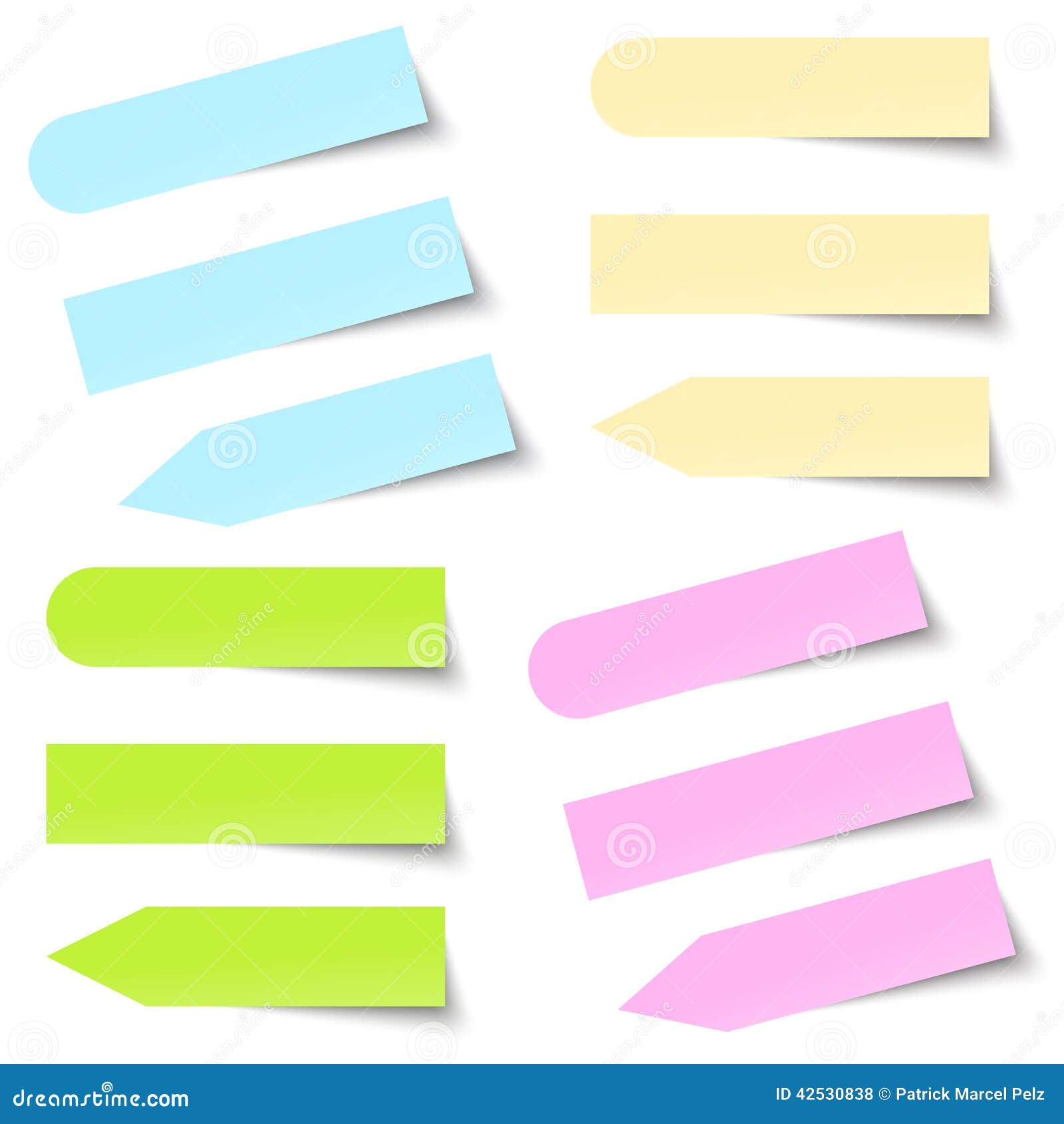 collection of colored note / memo blank