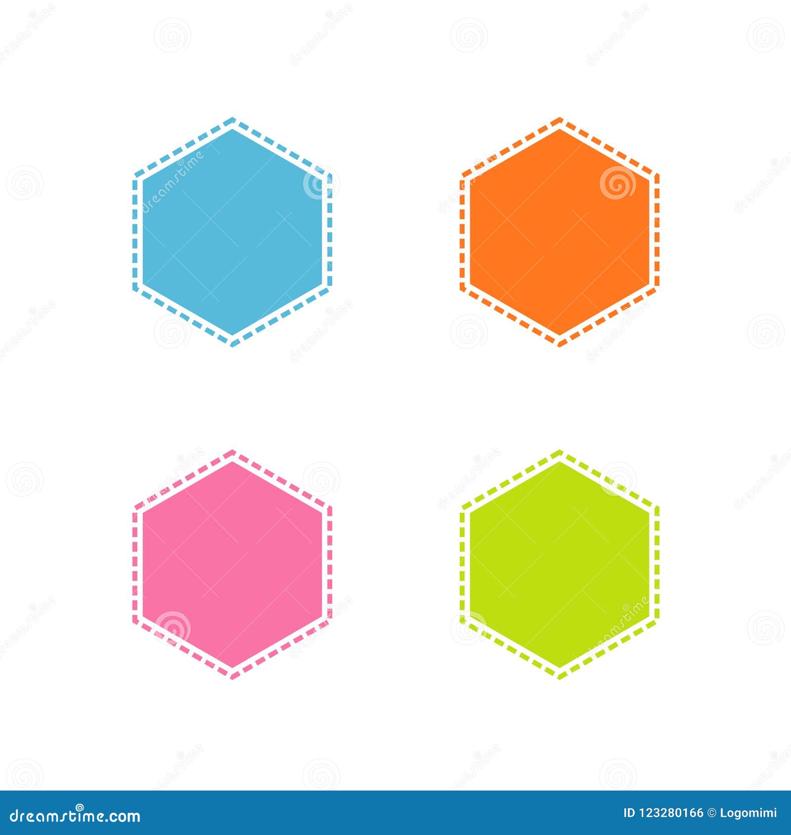 Download Collection Of Colorful Stitched Hexagon Shape, Vector ...