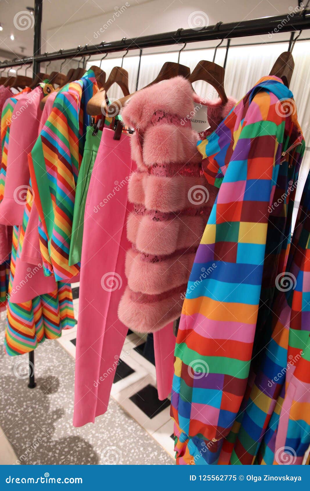 Collection of Colorful Women`s Clothing from Valentino on a Hang ...