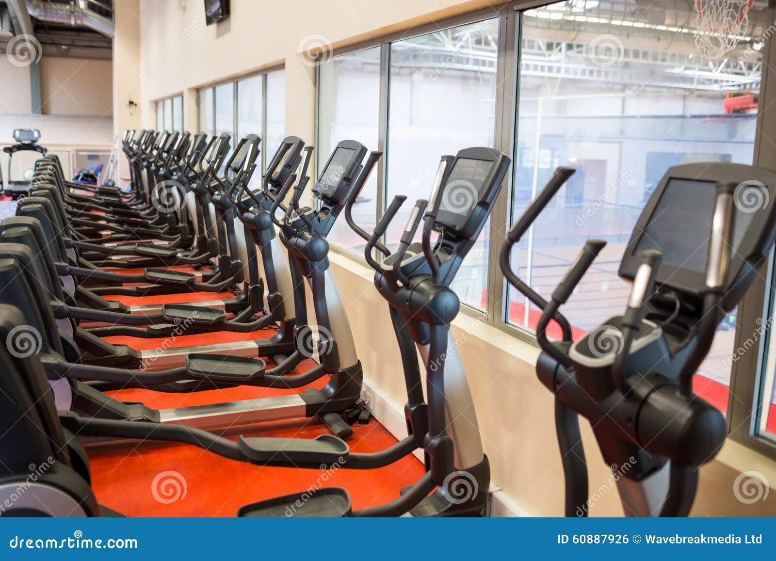 Collection of Cross Trainer Machines in a Row Stock Photo Image of