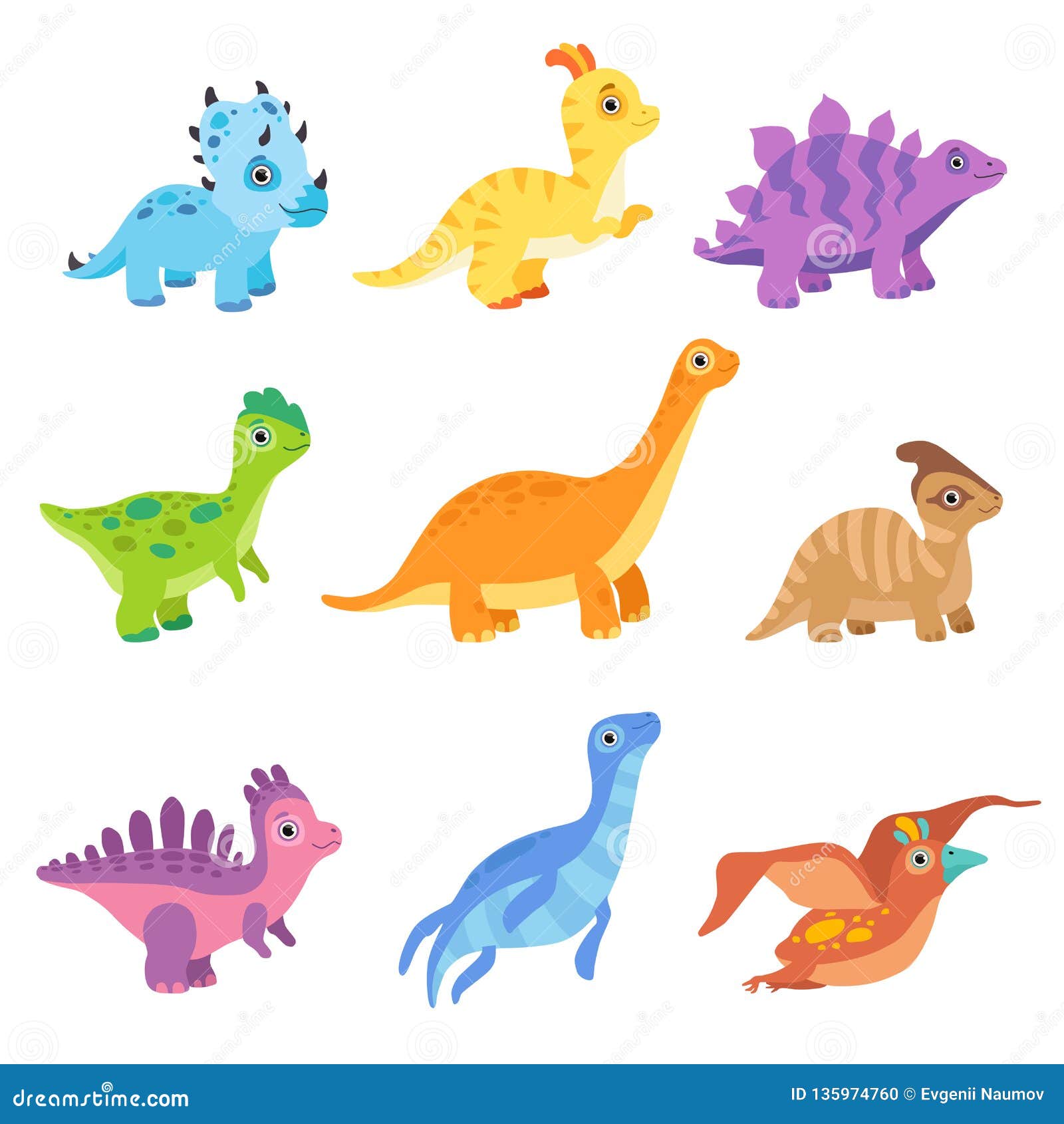 Collection of Cute Colorful Dinosaurs, Funny Baby Dino Cartoon Characters Vector Illustration Stock Vector - Illustration of cartoon, happy: 135974760 Collection of Cute Colorful Dinosaurs, Funny Baby Dino Cartoon Characters Vector Illustration Stock Vector - Illustration of cartoon, happy: 135974760