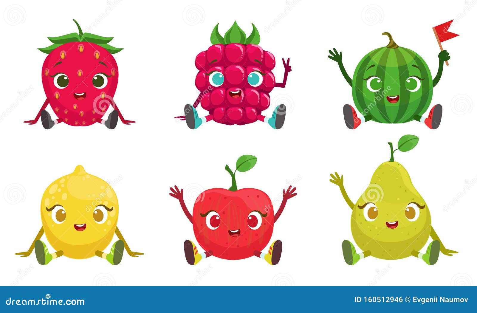 Collection of Cute Fruit and Berries Cartoon Characters with Funny Faces, Strawberry, Raspberry, Watermelon, Lemon Stock Vector - Illustration of market, healthy: 160512946 Collection of Cute Fruit and Berries Cartoon Characters with Funny Faces, Strawberry, Raspberry, Watermelon, Lemon Stock Vector - Illustration of market, healthy: 160512946