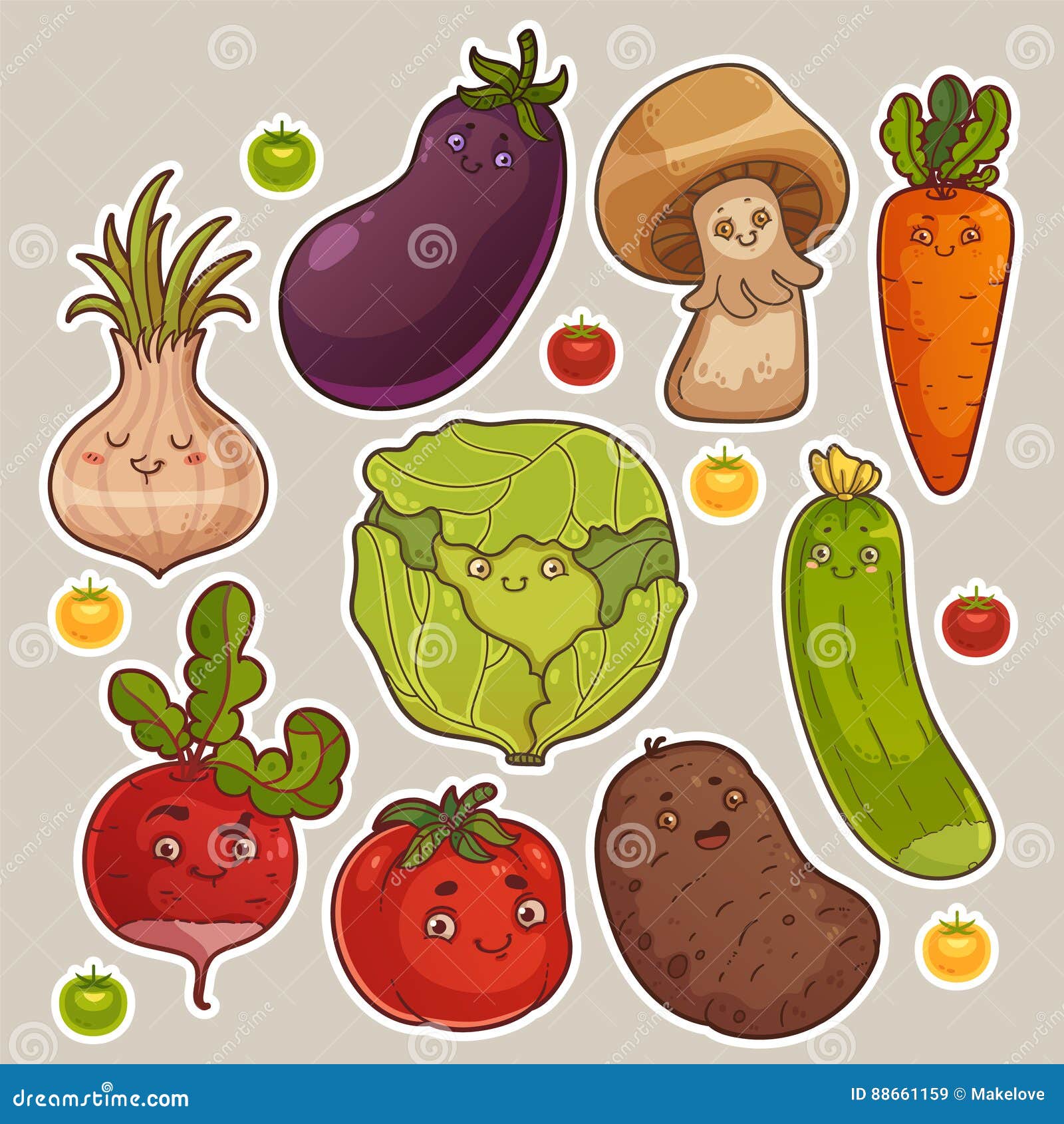 Illustration of cute potato vegetable set by Funtoons on Dribbble