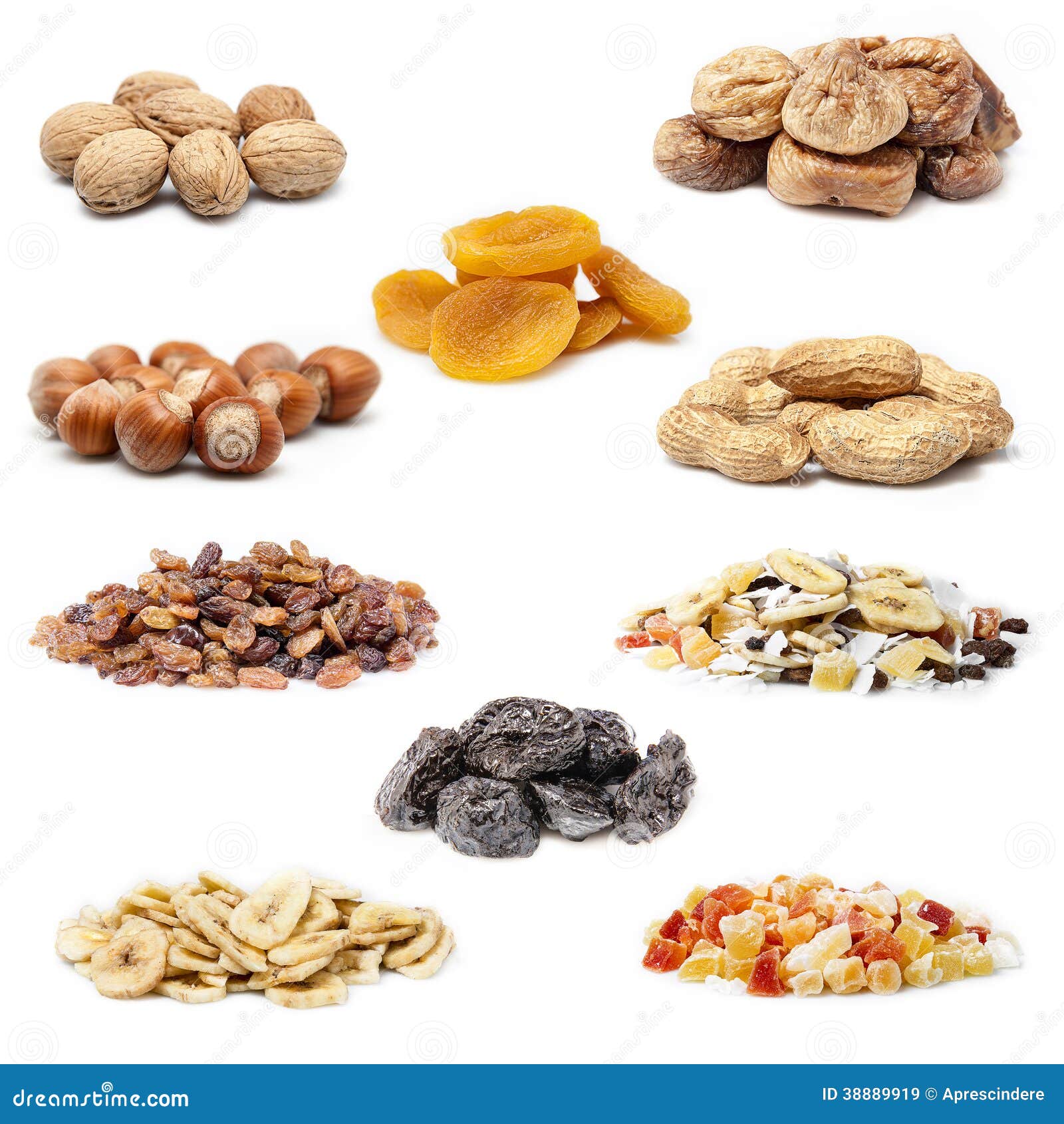 Collection de fruits secs image stock. Image du manger 38889919