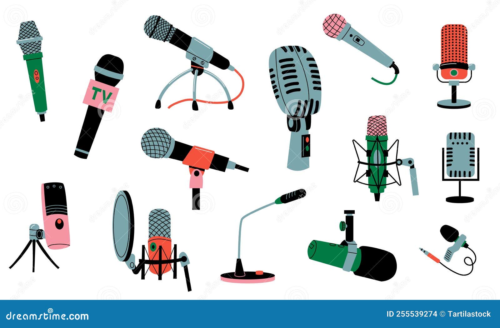Microphone 3d Pour Musique Radio Ou Karaoké. équipement Audio Pour