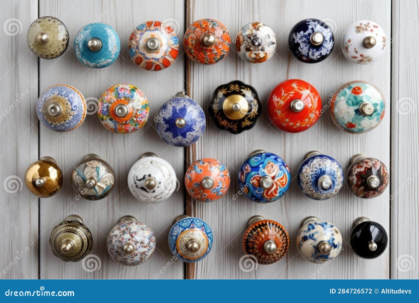 Collection of Decorative Ceramic Door Knobs Stock Illustration